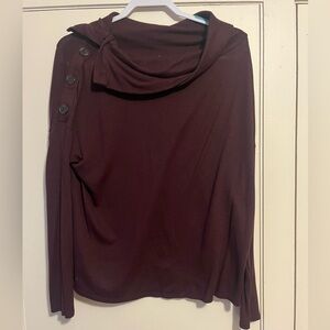 Elegant Burgundy Button-Detail shirt